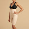 Marena Recovery style LGS-SZ Thigh length compression girdle with separating zipper, side pose view in beige