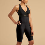 Marena Recovery style LGS2 Thigh length compression girdle zipperless, front pose view in black