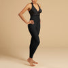 Marena Recovery style LL1GL Ankle length single zip compression girdle, front view in black