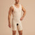 Marena Recovery style MB2 Men's Sleeveless compression zipperless bodysuit, front view in beige