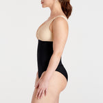 Marena Shape style ME-221 High-waist compression brief side view, in black color