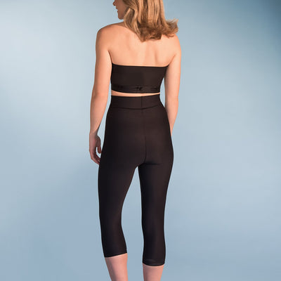 Marena Shape style ME-521 High-waist compression capris back view, in black