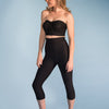 Marena Shape style ME-521 High-waist compression capris side view, in black