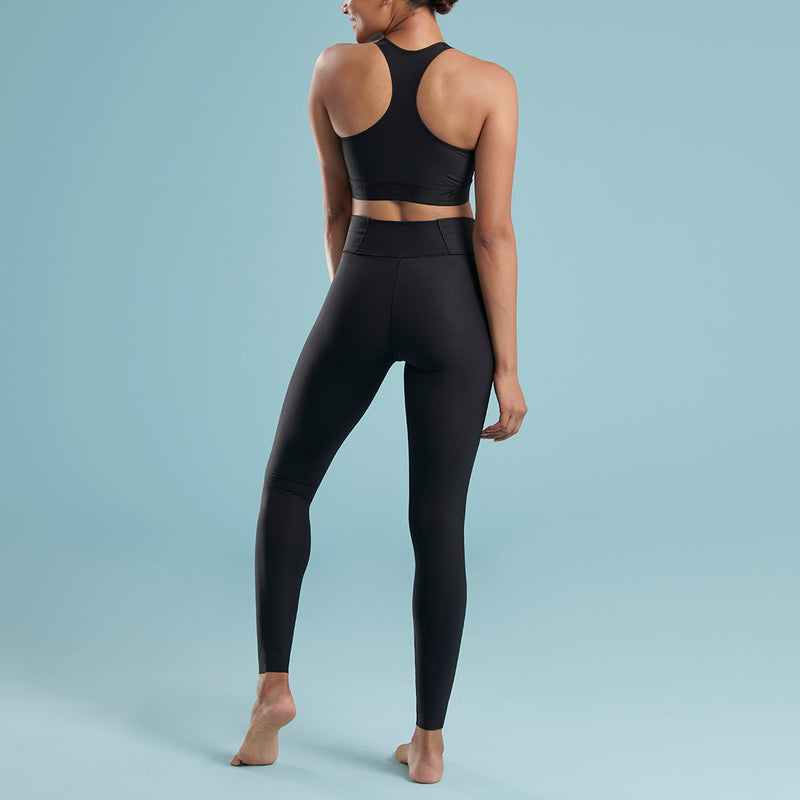 Marena Shape style ME-611 high waisted compression Travel  legging, front view in black