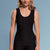 Marena Shape style ME-802 Easy-on compression tank top  close-up front view, in black