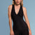 Marena Shape style ME-803 Easy-on compression Key hole cami front view, in black