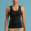 Marena Shape style ME-806 Easy-On pocket compression cami front view, in black