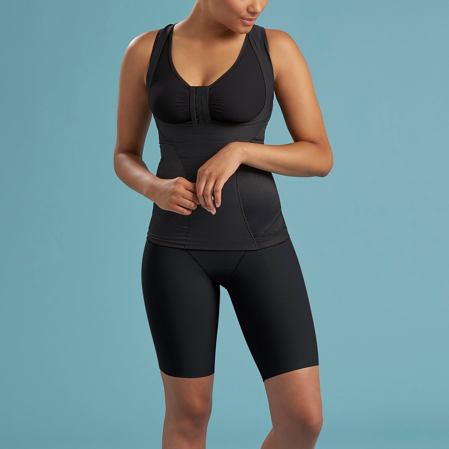 Buy online Black Poly Spandex Shaper Camisoles Shapewear from
