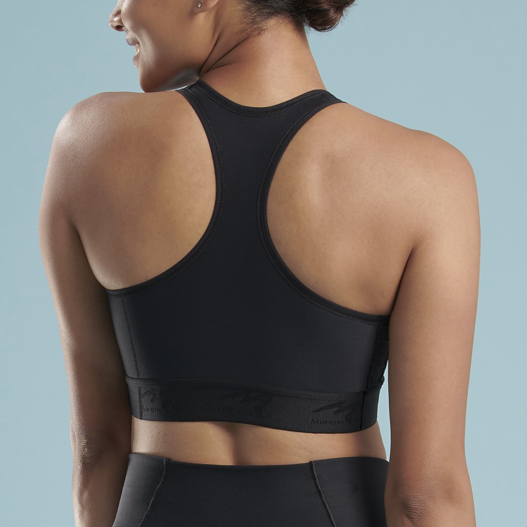 Marena Shape style ME-813 Plunge Comfort Bra back close-up view, in black