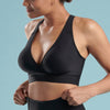 Marena Shape style ME-813 Plunge Comfort Bra side close-up view, in black