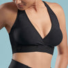 Marena Shape style ME-813 Plunge Comfort Bra front close-up view, in black