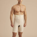 Marena Recovery style MGS Men's Thigh length compression girdle , front view in beige