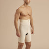 Marena Recovery style MGS Men's Thigh length compression girdle, side view in beige