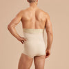 Marena Recovery style MG Men's Brief length compression girdle, back view in beige