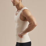 Marena Recovery style MHTT Sleeveless Compression Tank top, side view in beige