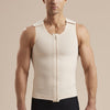 Marena Recovery style MHV Sleeveless front zipper compression vest, front pose view in beige