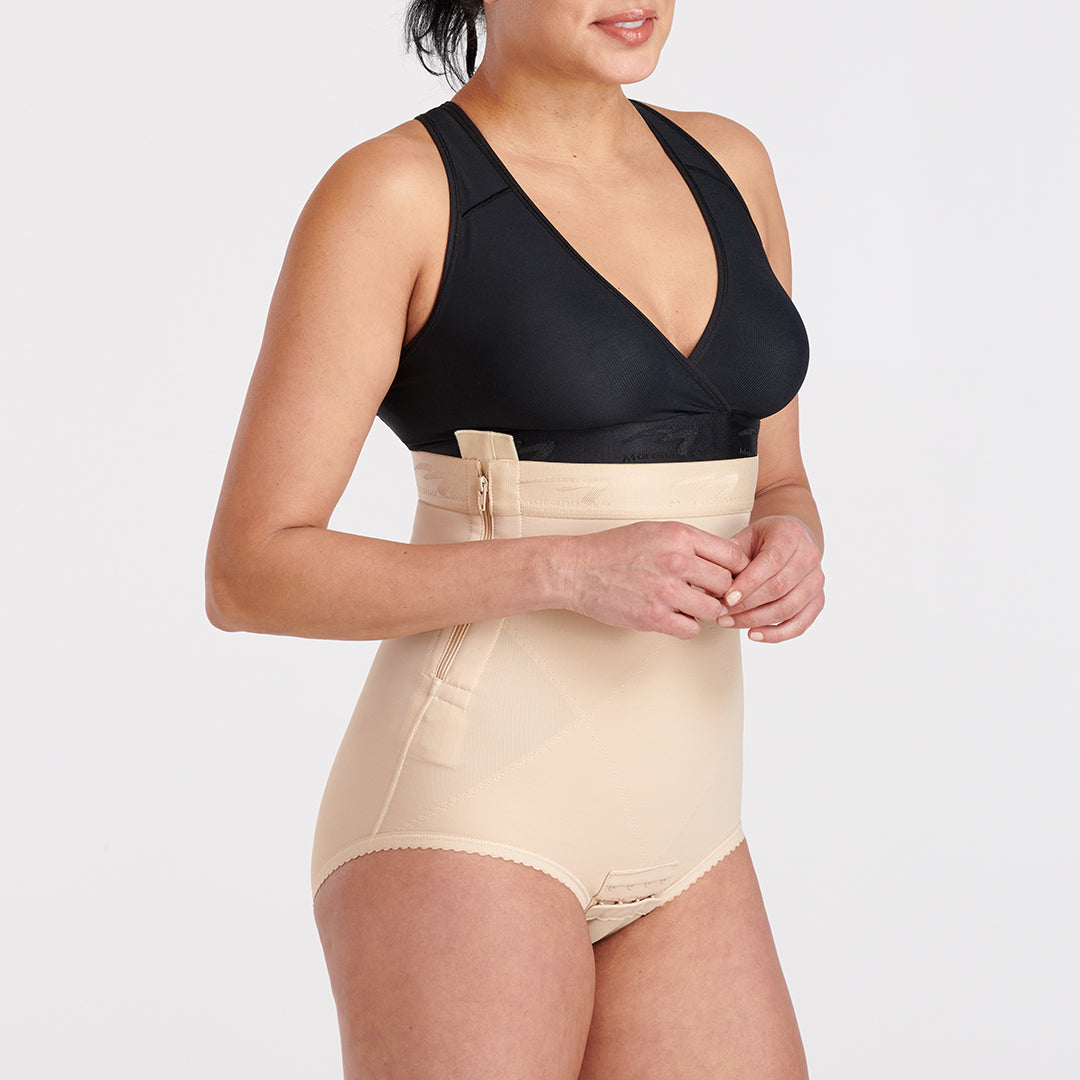Tummy Flatting & Butt enhancing High Waist Compression Shorts. Microfiber  Shape Wear. For Slimmer Look & After Cosmetic Surgery. Post-Op Garments.