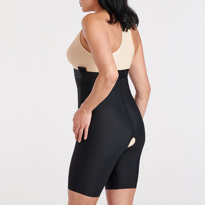 Marena Maternity™ C-Section Post-Pregnancy Shaper, short length, side view, shown in black