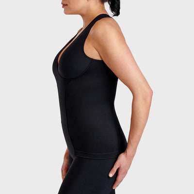 Marena Maternity™ Post-Pregnancy Wrap Cami , side view shown in black