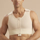Marena Recovery style MVS Short compression vest with zipper and velcro straps, front detail view in beige