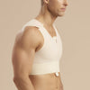 Marena Recovery style MVS Short compression vest with zipper and velcro straps, side view in beige