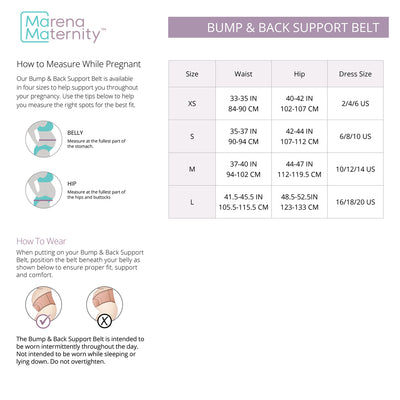Marena Maternity™ Bump & Back Support Belt with Rosehip and Sweet Almond Oil | Style: MM-BBSB