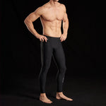 Marena Sport style 609 Elite Compression pants natural waist close up front view, in black