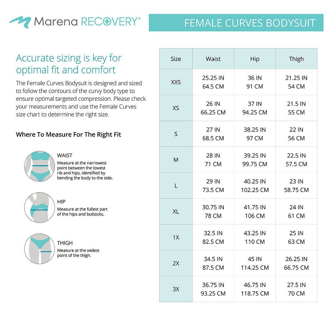 Female Curves Bodysuit Size Chart