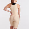 Female Curves Bodysuit With Hidden Reinforcement Panels Short Length, back pose view in beige