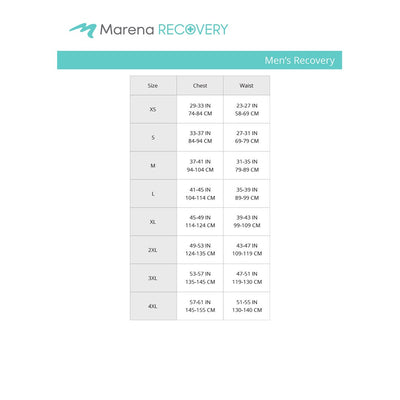 Marena Recovery size chart for men