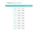 Marena Men's Recovery size chart, arm chest point of mesure