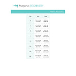 Marena Men's Recovery size chart, arm chest point of mesure