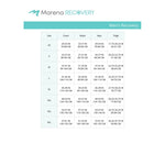 Marena Men's Recovery size chart, chest waist hips thigh point of measure