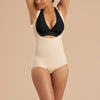 Marena Recovery style SFBHA panty length compression girdle with high-back. front view in beige