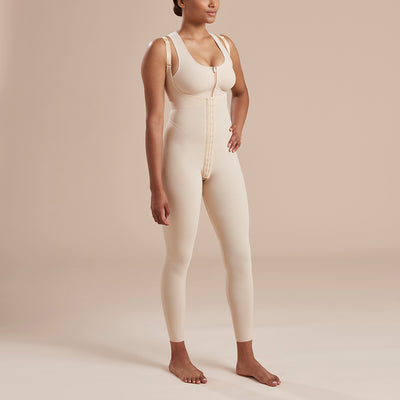 Compression Bodysuit with High Back, Ankle Length, Hook & Eye