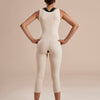 Marena Recovery style SFBHM2 capri length compression girdle with high back no closures, back view in beige