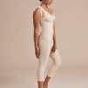 Marena Recovery style SFBHM Capri length compression girdle with high-back, side view in beige