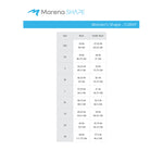 Marena Women's Shape Curvy size chart, bust underbust point of measure