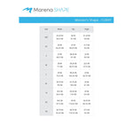 Marena Shape Women's Curvy size chart, waist hips thigh  point of measure