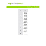 Marena Sport Men's Classic size chart, chest point of measure