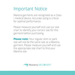 marena recovery sizing disclaimer