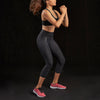 Marena Sport style 225 Core Natural Waist Capri length compression legging pose view, in black