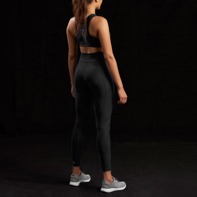 Marena Sport style 226 Natural waist compression legging, back view in black