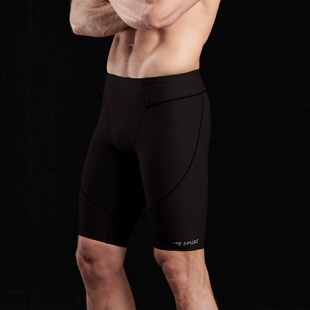 Marena Sport style 607 Men's Elite Bike compression short side view, in black