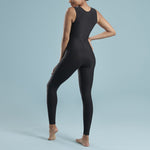 Marena Shape style VA-02 regular inseam compression bodysuit, back view in black