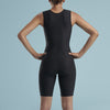 Marena Shape style VA-03 VerAmor Thigh length regular inseam compression bodysuit, back pose view in black
