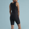 Marena Shape style VA-03 VerAmor Thigh length tall inseam compression bodysuit,back pose view in black