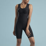 Marena Shape style VA-03 Petite VerAmor Thigh length compression bodysuit, front pose view in black