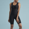Marena Shape style  VA-03 VerAmor Thigh length regular inseam compression bodysuit, front pose view in black