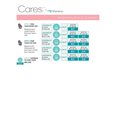 Caress by Marena Size Chart, Mastectomy Bra, B09
